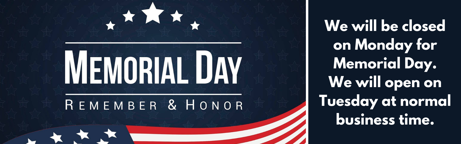 Closed Memorial Day